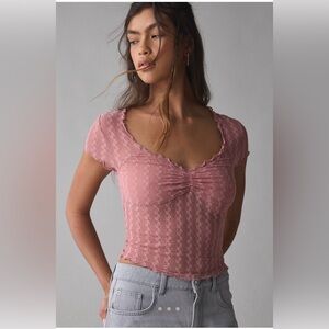 Urban Outfitters Blue Kimchi Rose Mesh Top